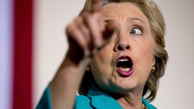 Hillary Clinton speaks at a rally in Daytona Beach.