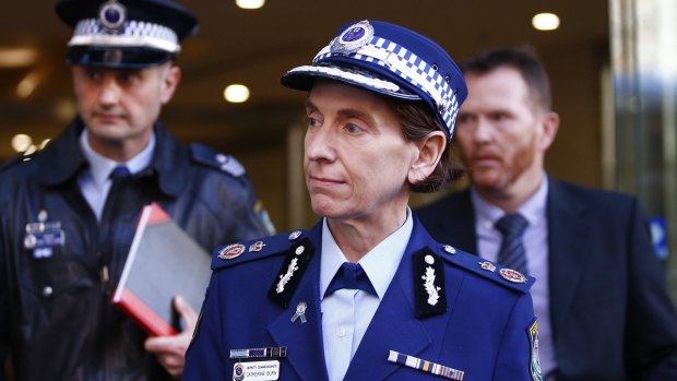 NSW Deputy Commissioner Catherine Burn leaves the Lindt cafe siege inquest.
