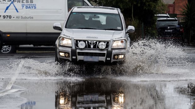 Flooding roads made driving difficult in the western suburbs on Thursday.