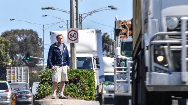 An extra 4000 trucks trying to avoid the proposed West Gate tunnel are estimated to head down Chris Dunlevy's street. 