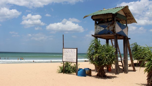 The lifeguard shack at  Nilaveli beach in Trincomalee.