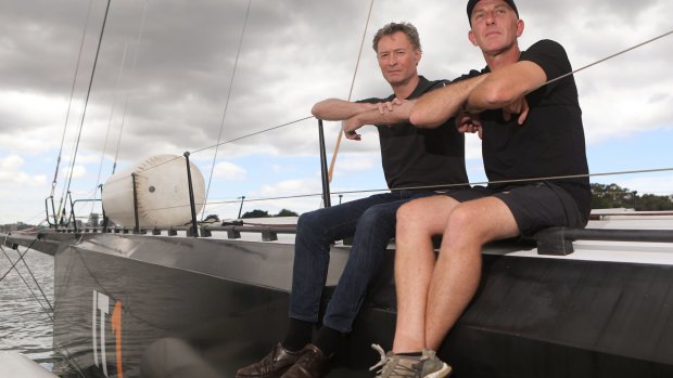 Brains trust: InfoTech skipper and owner Christian Beck (left) with boat captain Ty Oxley.