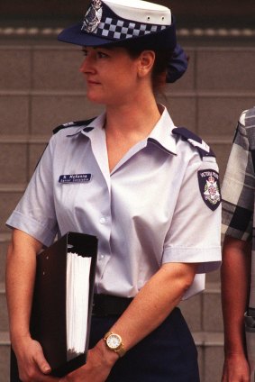 Former Bairnsdale police officer Narelle McKenna won a landmark 1998 $125,000 Anti-Discrimination Tribunal payout for sexual harassment.