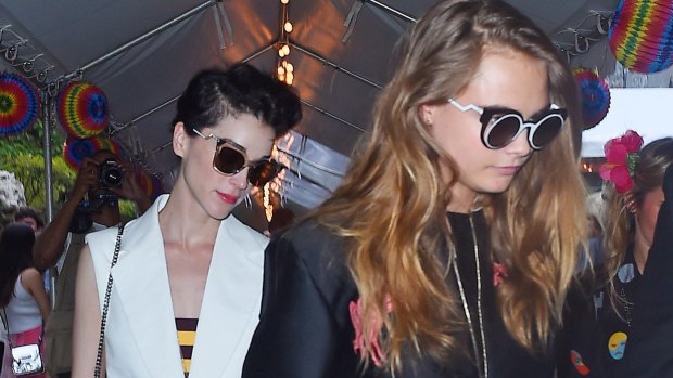 St. Vincent and Cara Delevigne in New York City in June.