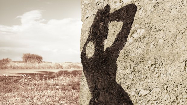 Rock Shadow (Body Remembers series) (detail) from Tracey Moffatt's My Horizon.