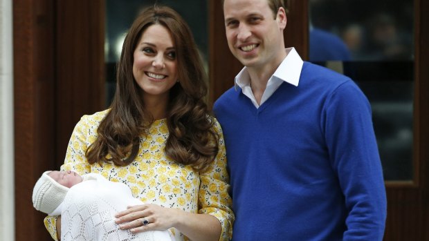 All in a day's work: Kate Middleton and Prince William with Charlotte Elizabeth Diana.