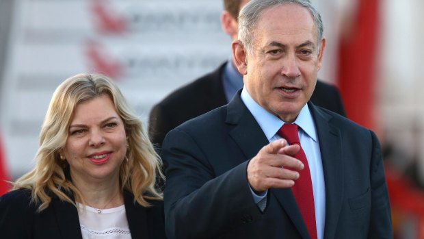 Israeli Prime Minister Benjamin Netanyahu, right, and his wife, Sara in Sydney last month. 