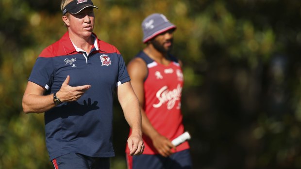 Not just another game: Roosters coach Trent Robinson at training.