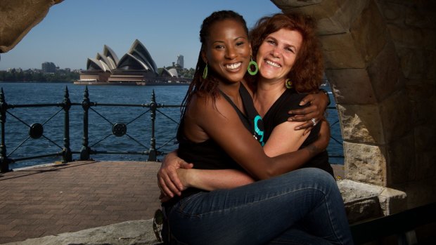 Founder of the climate action group 1 Million Women, Natalie Isaacs (right), and singer Deni Hines. 