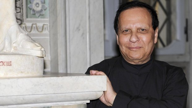 Tunisian-born French fashion designer Azzedine Alaia attends the presentation of his exhibition at the Galleria Borghese in Rome, Italy, 10 July 2015. According to media reports on 18 November 2017, Azzedine Alaia has died aged 77.