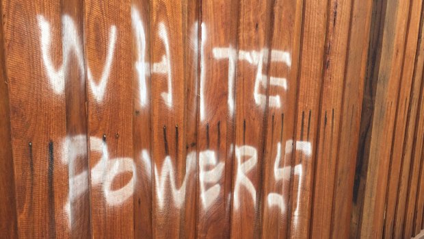 Graffiti sprayed on a fence in West Footscray overnight. 