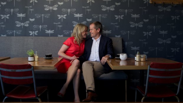 Bill Shorten with his second wife Chloe, whom he married in 2009. 