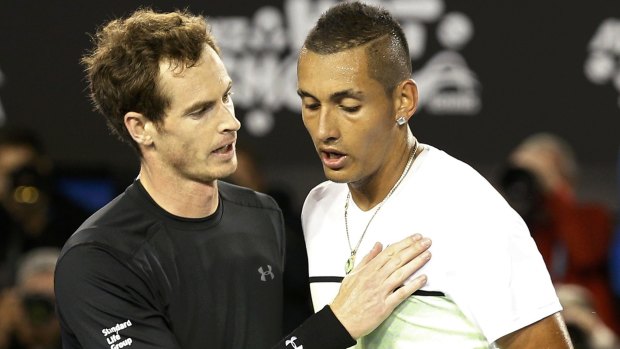 Good job: Andy Murray consoles Nick Kyrgios.