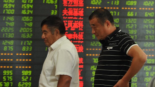 Chinese shares began Monday with losses after data showed manufacturing contracted for a fifth straight month.
