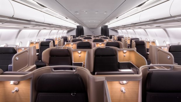Business class on the Qantas Airbus A330. 