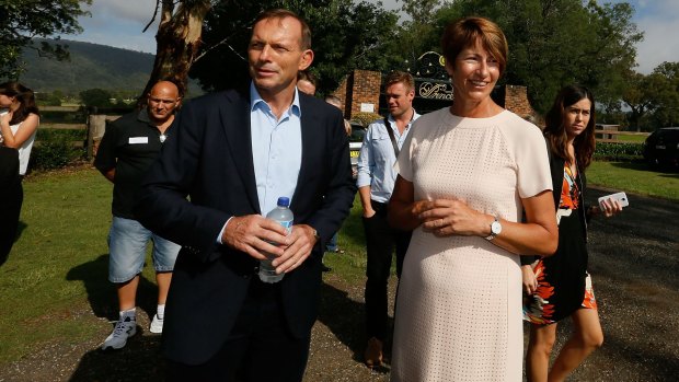 Tony Abbott with wife Margie on a visit to Castlereagh in Sydney's far west.