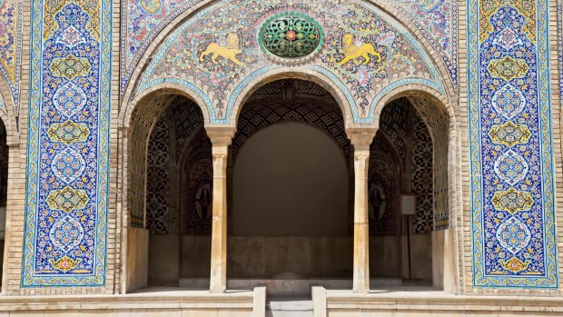 Beautyful mosaic arc of Golestan  palace, Tehran, Iran.