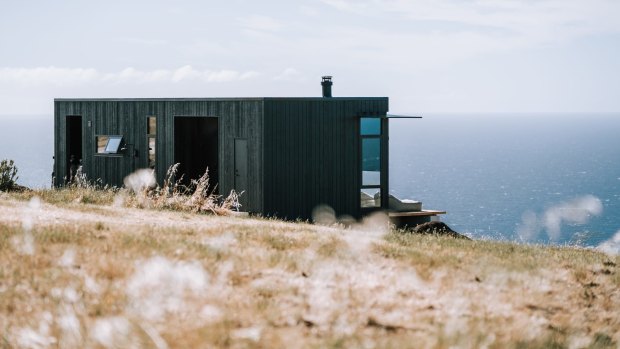 Wander's collection of four eco-friendly WanderPods enjoy dramatic views of Snelling Beach and the island's rugged coastline.
