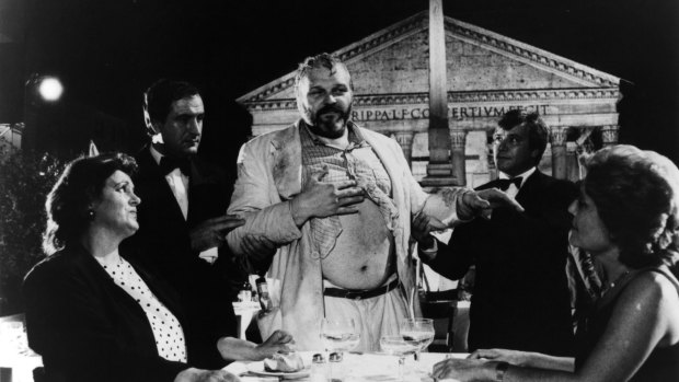 Brian Dennehy on the set of <i>The Belly of an Architect</i>.