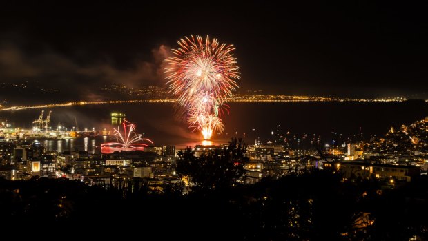 Matariki fireworks in Wellington, New Zealand. New Zealand's Maori population celebrate their new year when the Matariki star cluster reappears in the winter skies, which usually falls around June or July. 