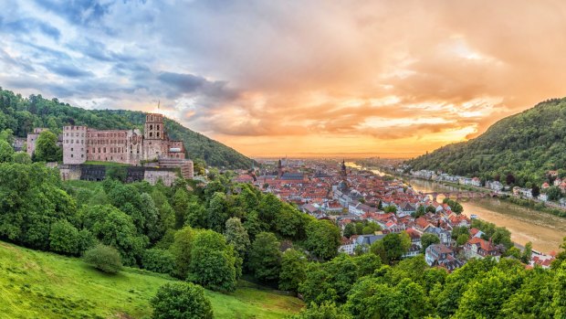 City of Heidelberg at sunset, Germany.