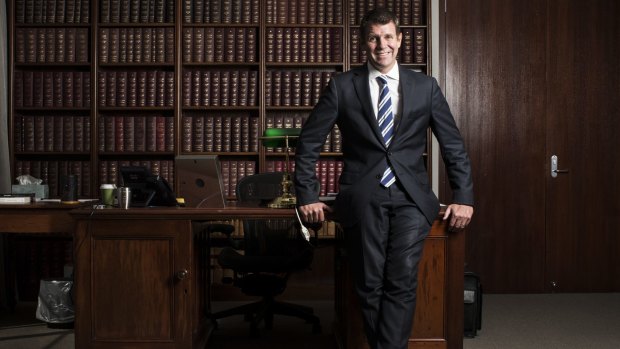 NSW Premier Mike Baird in his office at State Parliament. 