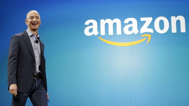 Plenty of reason to smile: Amazon boss Jeff Bezos.