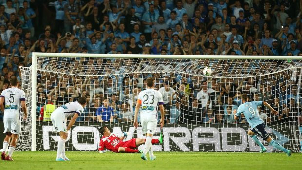 Out in front: Sydney FC took and held the lead until the 83rd minute against the A-League pace-setters.