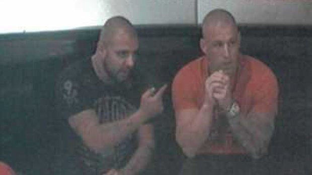CCTV footage shows Farhad Qaumi, left, and Pasquale Barbaro at The Star casino in January 2014.