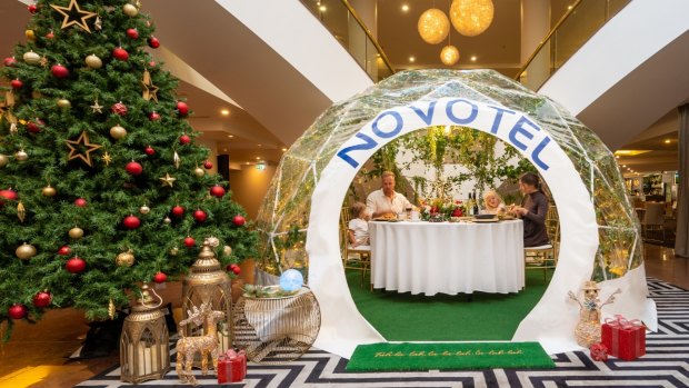 A private dining 'igloo' at Novotel Sydney Parramatta.