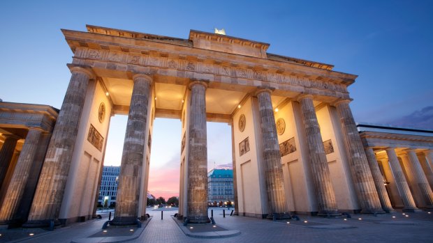 The Brandenburg Gate, Berlin, a symbol of German unity.