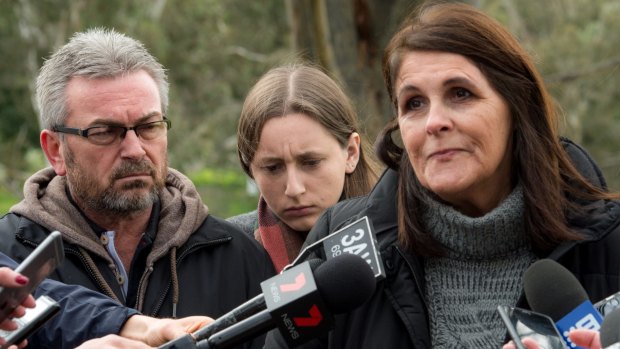 Karen Ristevski's aunt Patricia Gray (right) with Karen's husband Borce and daughter Sarah on July 14, 2016.