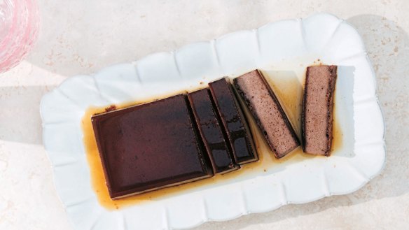 Emiko Davies' take on the bonet dessert (chocolate and amaretti flan).