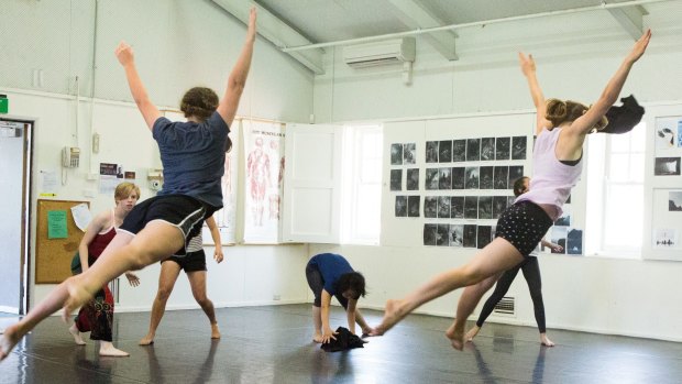 Dancers of QL2 in rehearsal for This Poisoned Sea. Photo Jenni Large