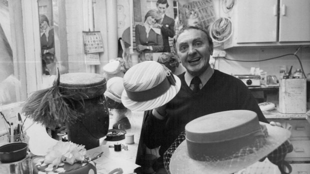 John Boyd with some of his creations for Princess Diana's 1983 tour of Australia.