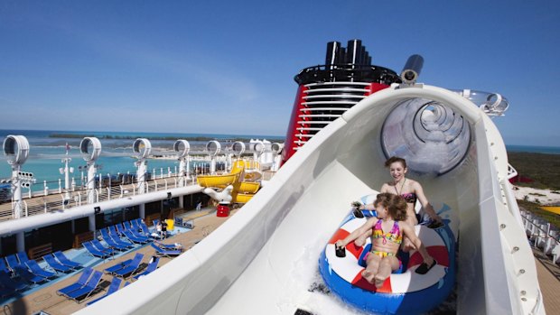 The water coaster on board Disney Dream.