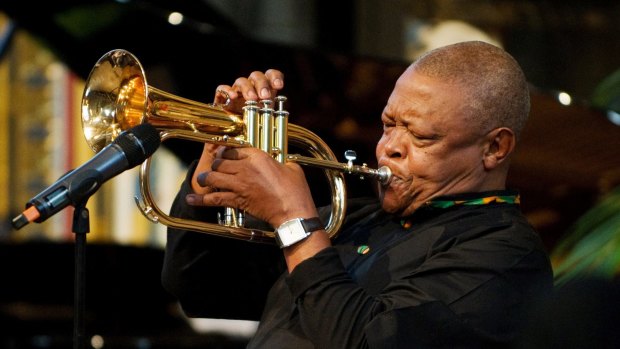 South African jazz musician Hugh Masekela  at Westminster Abbey, London, 2012.