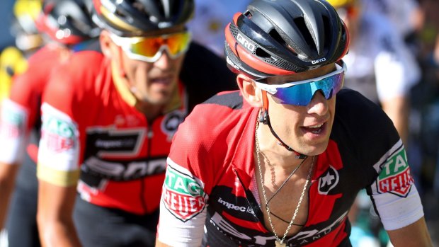 Richie Porte with his BMC teammates. Staying out of trouble is an underestimated skill in the Tour de France. 