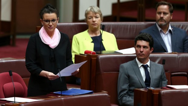 Tasmanian Senator Jacqui Lambie announces her resignation from the Palmer United Party.