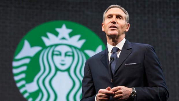 Chief executive Howard Schultz said Starbucks was developing plans to hire 10,000 refugees.