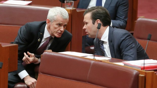 Senators Malcolm Roberts and Matt Canavan, who have both been caught up in questions over dual citizenship.