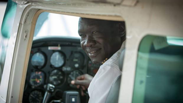 Sky pilot: Paduol Ater at the controls.