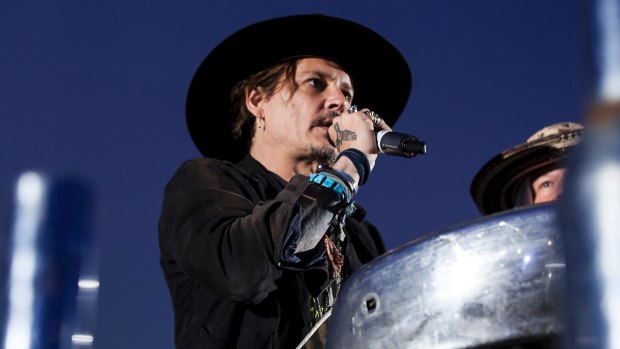 Johnny Depp makes the controversial Trump remarks at Glastonbury.