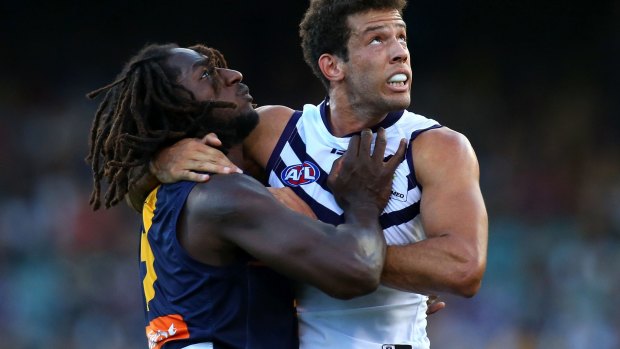 West Coast's Nic Naitanui was allegedly the victim of racial abuse during Sunday's western derby.