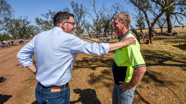 Premier Daniel Andrews toured the Mallee speaking with farmers, including an emotional Hans Griemink.