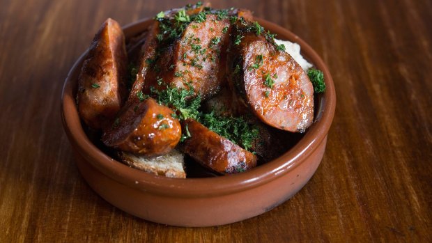 Spiced up: Chorizo served as it should be.