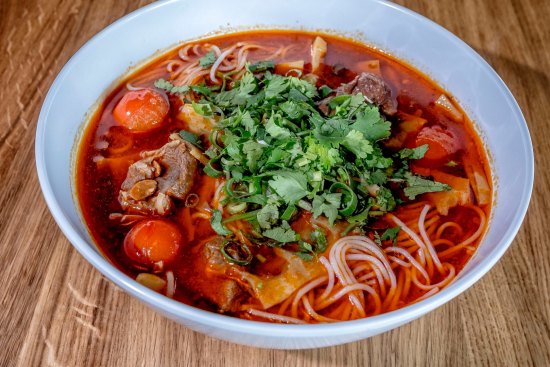 Big flavours: Khao poon nam seen - noodle soup with brisket.