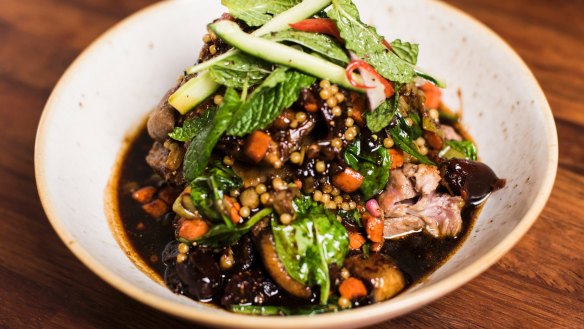 Slow-cooked Anatolian-style lamb with bulgur salad.