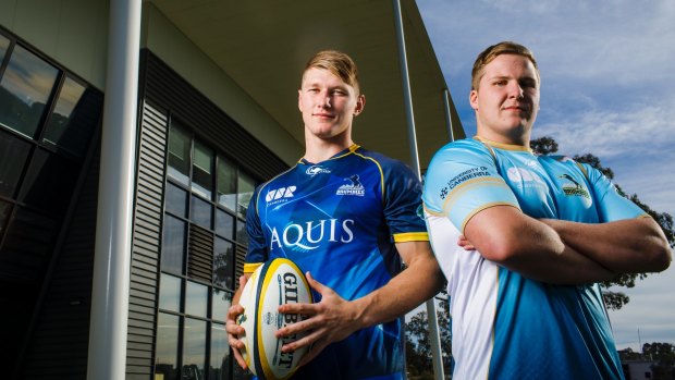 Brodie Leber and Sam Thomas are heading to Mauritius with the Brumbies 10s. 