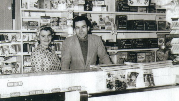 Maria Katsonis' parents in their milkbar.